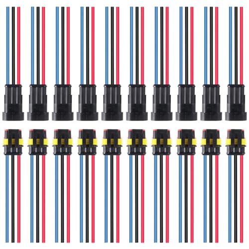 3Pin Connector Waterproof Electrical 3 Pin Plug Auto Electrical Wire Connectors Quick Disconnect Automotive Wire Connectors Marine for Car, Truck, Boat, and Other Wire Connections(10Pair) - color: 10Pair 3PIN