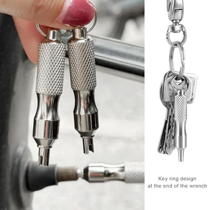 2 PCS Tire Valve Core Removal Tool, Rust Proof Stainless Steel Valve Core Puller Tire Stem Remover, Portable Valves Stem Repair Install Accessory for Car Truck Motorcycle