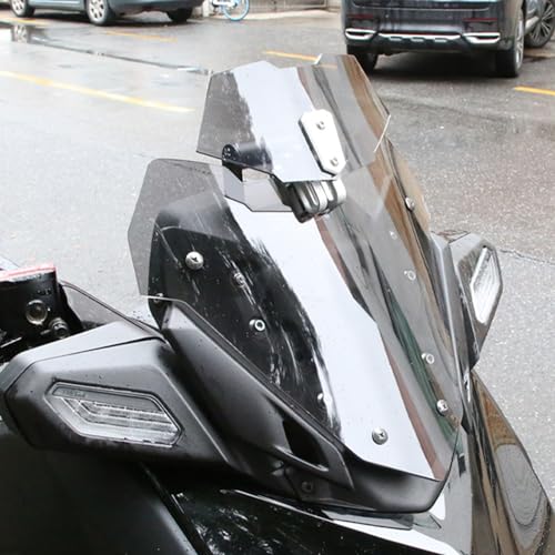 Motorcycle Windscreeb Extension, Wind Deflector Windscreen Extension for Motorbike, Windscreeb Acrylic Heightened Adjustable Clip On (Smoky Gray) - size: Smoky Gray