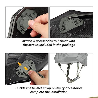 Tactical Helmet Chin Strap Adjustable Dial 4 Points Suspension System with Bolts and Screws for Tactical Fast MICH Bump Helmet Accessory - color: Style 3-Grey