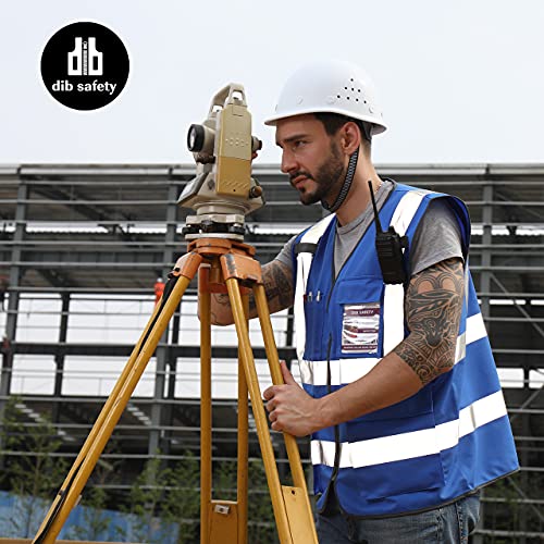 Dib Safety Reflective Safety Vest for Men Women, High Visibility Vest with Pockets and Zipper, ANSI Class 2 - color: Blue, size: Small