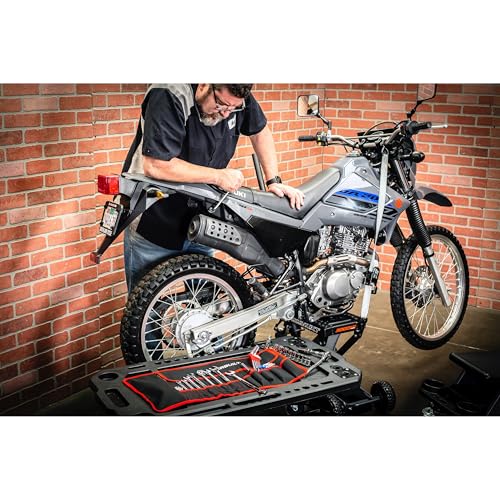 Powerbuilt 100 Piece Motorcycle Tool Kit with Roll Pouch, Roadside, Travel Wrenches, Ratchet, Sockets - 643028ECE
