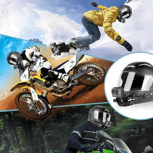 Curved Extension Arm Helmet Mount Extension Swivel Arm Curve Joint with Thumbscrews for Gopro Hero Series, DJI Osmo Action, EK7000, SJCAM, GeekPro and More Action Cams