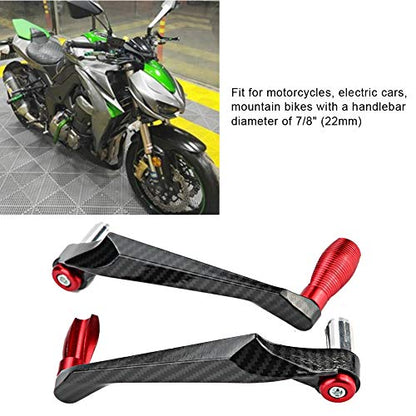 Aramox 7/8inch Universal Motorcycle Handlebar Protector, CNC High Density Aluminum Alloy Brake Handlebar Guard(Red)
