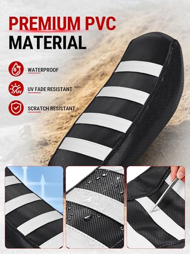 Electric Dirt Bike Seat Cover for Surron Light Bee,Non-Slip Motorcycle Cushion Cover for Sur Ron Light Bee X and S/X160/X260-White - color: White