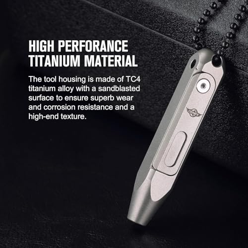 OKNIFE Otacle D1 Titanium Small EDC Multi Bit Pocket Screwdriver, 9 in 1 Mini Precision Screwdriver Set, S2 Steel Magnetic Bits for Work or Daily Use - color: Titanium-grey