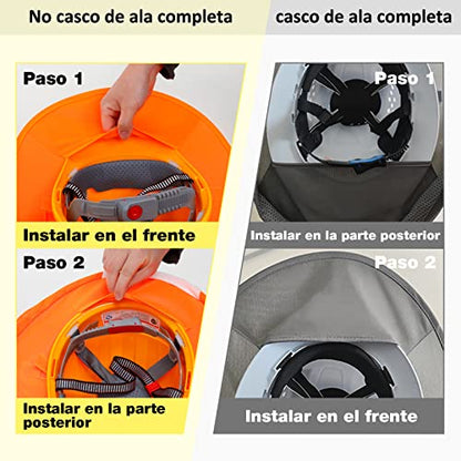 TCCFCCT Hard Hat Sun Shade, 3 Packs, Blue - color: Sun Shade 1+bandana 1+sleeves 1pair Blue