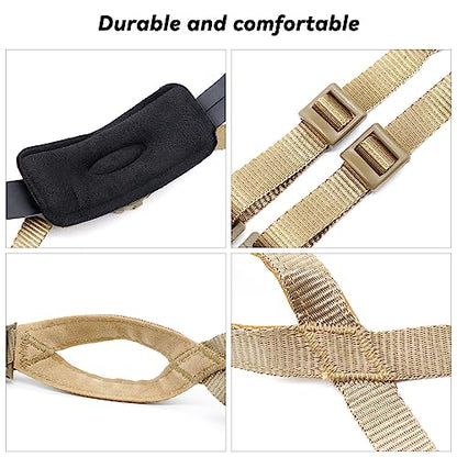 Tactical Helmet Chin Strap Adjustable Dial 4 Points Suspension System with Bolts and Screws for Tactical Fast MICH Bump Helmet Accessory - color: Style 2- Khaki
