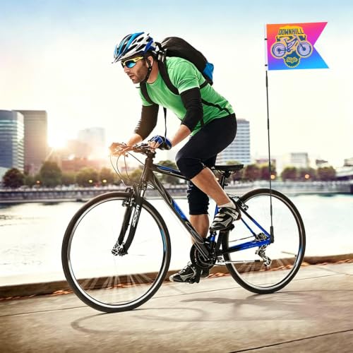 Personalized Bike Safety Flag with Pole - 6-Foot Adjustable Pole, Custom Safety Flag for Kids, Bicycles and Golf Carts (Swallowtail Flag - 1PC) - color: Swallowtail flag - 1PC