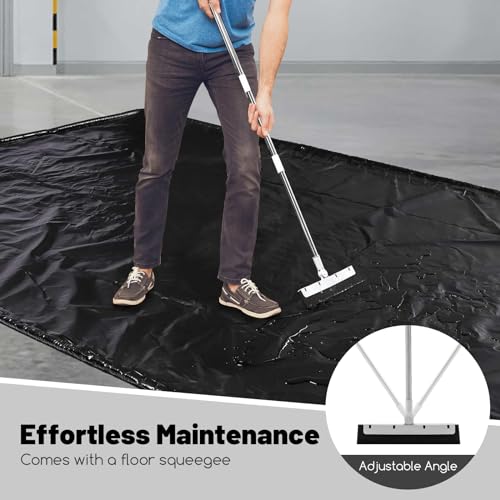 IRONMAX Garage Floor Mat, 7.9’ x 18’ Waterproof Floor Containment Mat with Cleaning Squeegee, Car Parking Mats Prevent Leaks Spills for Snow Ice Water and Mud - size: 7'11" x 18' (Rectangular)