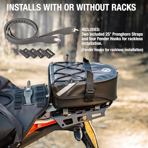 Giant Loop Klamath Tail Rack Pack, 4-liter Soft Luggage Motorcycle Bag, Secures to Any Motorcycle Tail Rack or Dirt Bike Rear Fenders (Black 2023)