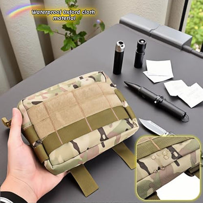 MOLLE Pouch Tactical EDC Utility Bag, Water Resistant 600D Nylon Waist Pack for Men Women, Multi-Functional Tool Organizer with MOLLE Webbing for Hiking Camping Travel Accessories Phone Wallet
