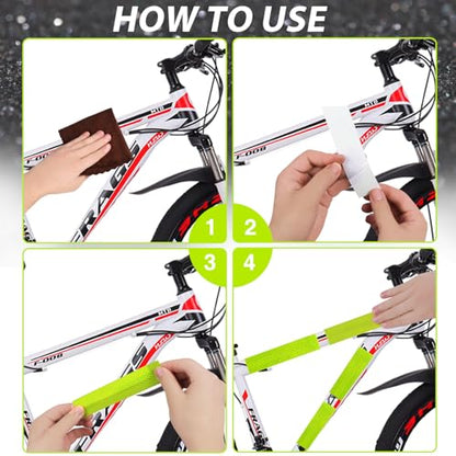 10PCS Reflective Stickers,1.25 x 6 inch Safety Reflective Tape for Car Helmets Mailboxes Bike,High Visibility Outdoor Waterproof Reflective Patch - color: Yellow Green