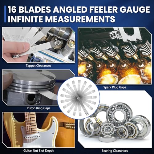 Valve Adjustment Tool for 10mm Jam Nut with Angled Feeler Gauge & Slotted Stud, Fit for Honda VTEC, Toyota, Nissan Japanese Car Engines