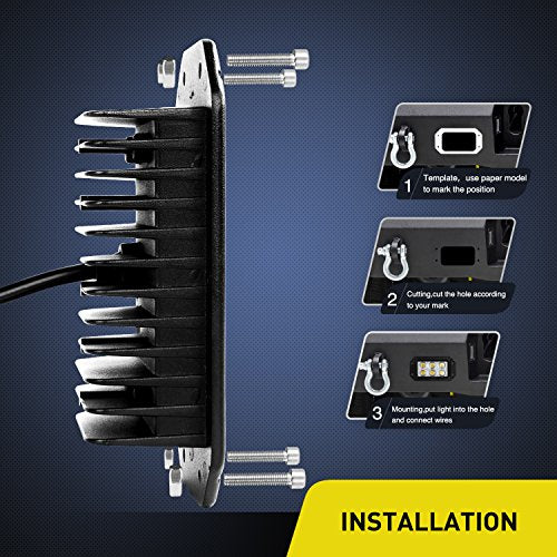 Nilight 15029S-B 2PCS 18w Flush Mount Lights Spot Work Driving Bar Off Road Led Jeep Truck Tacoma Bumper ATV UTV,2 Years Warranty - color: 2Pcs Flush Mount Lights