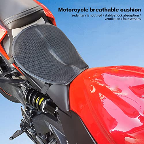 Motorcycle Seat Cushion,Shock Absorption Motorcycle Seat Pad Breathable Seat Mat Motorbike Pressure Relief Cushion Motorcycle Accessories,37.5cmx35cm
