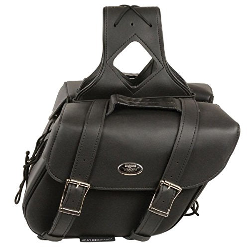 Milwaukee Leather Medium Zip-Off PVC Slanted Throw Over Saddlebags - One Size
