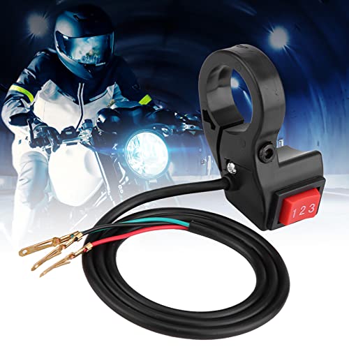 3 Speed Switch, Handlebar Switch Shift for Motorcycle, 22mm 7/8in Diameter Motorcycle Speed Pedal for Motorcycle Electronic Bike Scooter
