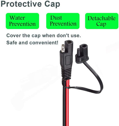 10AWG SAE Connector,Ring Terminal Harness,2FT Battery Charging Cable with 15A Protection Fuse,Quick Disconnect Extension Plug for Motorcycle Solar Panel,Power Supply. - size: 10AWG Ring Terminal Harness--60CM
