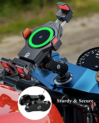 BRCOVAN Aluminum Alloy Anti-Theft Double Socket Arm | Compatible with RAM Mounts B Size 1'' Ball Components & Bike Motorcycle Phone Mount Holder with 1'' Ball Adapter