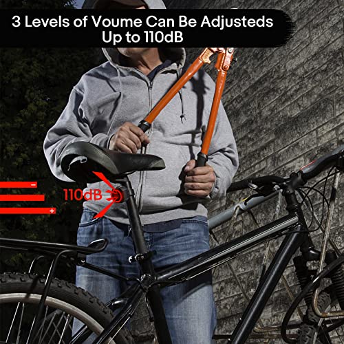 GREENCYCLE USB Charging 110dB Bike Alarm Wireless Vibration Motion Sensor with Taillight, Anti-Theft Bicycle Motorcycle Alarm with Remote, Waterproof, 6SET