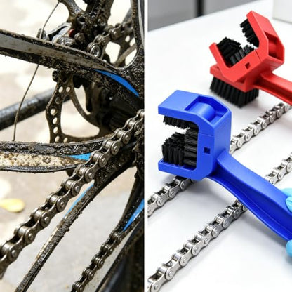 2026 New Bike or Motorcycle Chain Washer, Cleaning Brush 2 Pcs Dirt Bike Accessories (Color, Blue and Red)