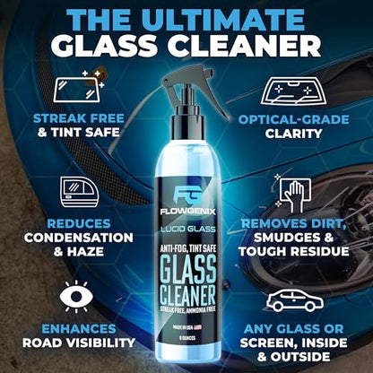 Window and Glass Cleaner Streak Free for Cars - Ammonia Free, Tinted Window Safe, Auto Glass Cleaner for Windows, Mirrors, Navigation Screens; Car, Truck, SUV and Home Use - color: Glass Cleaner