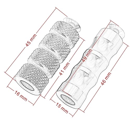 2 Pair CNC Motorcycle Knurled Shifter Peg Anti-Skid Gear Shift Brake Lever Foot Pegs Pedal 6mm Hole Front Footrests For Mounting Bolts Moto (Red) - color: Red