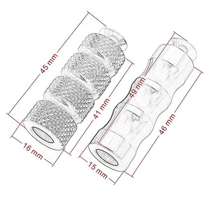 2 Pair CNC Motorcycle Knurled Shifter Peg Anti-Skid Gear Shift Brake Lever Foot Pegs Pedal 6mm Hole Front Footrests For Mounting Bolts Moto (Red) - color: Red
