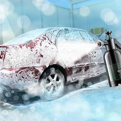 Pump Foam Sprayer Hand Pressure, 2L Snow Foam Sprayer - Car Wash Manual F-oam Bottle Soap S-prayer for Lawn Garden Cleaning Car Detailing & Washing,60° Wide Spraying Nozzles Pressure Washer Attachment - color: O-rdinary foam spray can