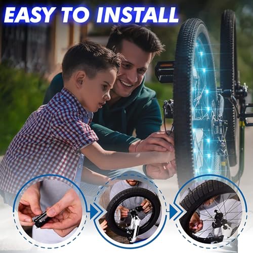 Activ Life 2-Tire Pack LED Bike Wheel Lights with Batteries Included, Get 100% Brighter and Visible from All Angles for Ultimate Safety and Style - color: Galactic