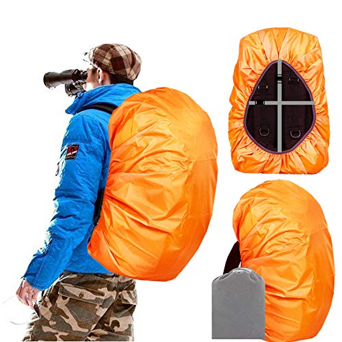 Joy Walker Waterproof Backpack Rain Cover, 12000mm Ultra-Waterproof, Upgraded Ultra-Strong Multilayers, Antislip Buckle Strap - color: Orange, size: XXL (for 70-90L backpack)