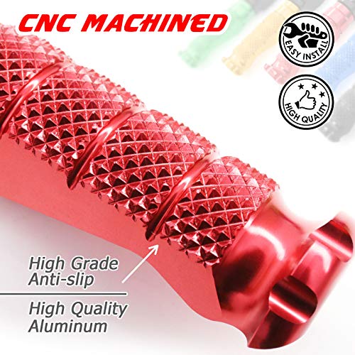 MCMOTOPARTS R-FIGHT Front Rider Footpeg Footpegs Foot Pegs Footrests Red Compatible with ER-6F 2006-2008 06 07 08 - color: Red, size: Standard (No Extension)