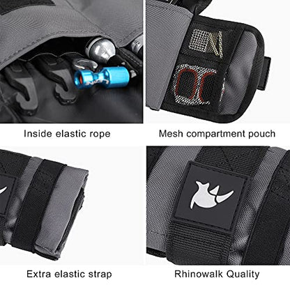 Rhinowalk Bike Saddle Bag Bicycle Under Seat Bag Repair Tools Pouch Frame Bag for Mountain Road Bike Cycling Accessories - color: Grey