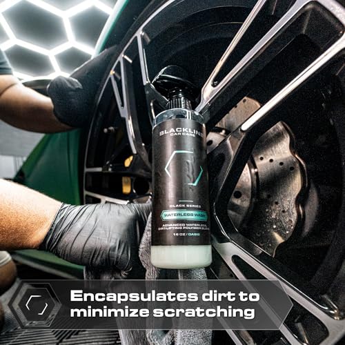 Blackline Waterless Wash – No-Rinse High Gloss Shine for Luxury Vehicles – Safe for Paint, Glass, Chrome, Wraps – Scratch-Free Finish with Hydrophobic Protection – Pina Colada Scent – 16 oz
