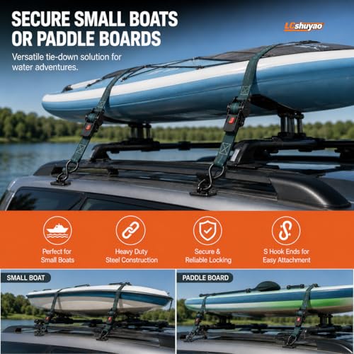 Heavy Duty Retractable Ratchet Tie Down Straps 2" x 13FT 2 Pack, 3500 lbs Break Strength Cargo Straps with Safety Lock S Hooks, No Tangle Tie Downs for Trailer Truck Motorcycle ATV Moving - color: Orange