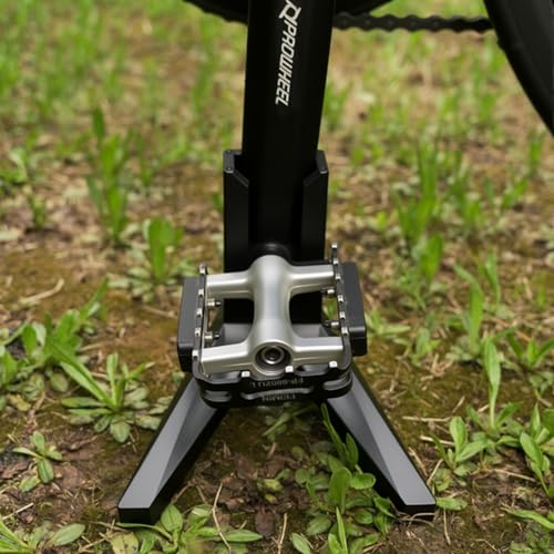 Bicycle Pedal Support Rack Stand, Black | Road Bike Parking Mount, Compact Design, Light Bicycles, Outdoor Storage