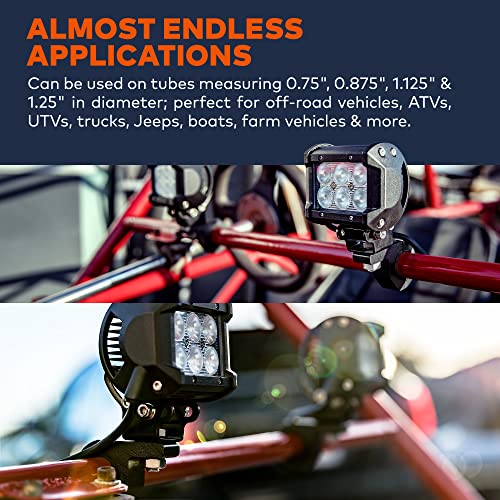 LAMPHUS Off-Road ATV UTV Light Bar Mount Mounting Bracket Mini Bar Clamp Kit [0.75"/1"/1.25" Inch] [Horizontal Bar] [Aluminum] Bull Bar UTV Roll Bar Clamp Tube Roll Cage Clamps Mount for ATV UTV - size: 1 Pack, style: Horizontal Bar