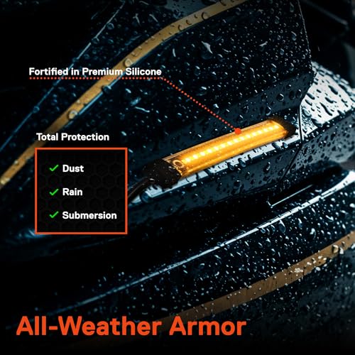 TRUE MODS 2pc 5" LED Motorcycle Front Fork Switchback Cold White DRL Running & Amber Turn Signal Light Strip Kit [Waterproof] [Blinker] Flexible Self Adhesive Universal Surface Mount for UTV ATV Bike - size: 2pc 5", style: Running Light w/ Amber Turn