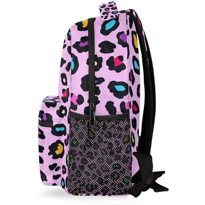 Backpack for Women Men, Cute Leopard Waterproof Backpack with Laptop Compartment, Lightweight Carry On Backpack for Travel, Work, Picnic - color: Cute Leopard