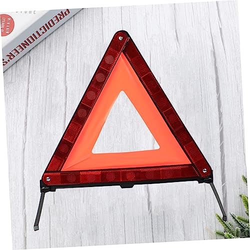 SOLUSTRE 1Pc Reflective Triangle Warning Sign Emergency Roadside Safety Kit for Vehicles Compact Design for Easy Storage Construction for Red Road Sign