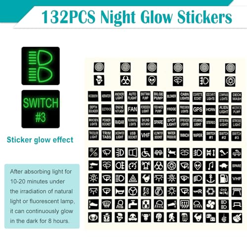 Twidec/Marine Rocker Switch Box Waterproof 12V 3 Gang Blue LED Light Toggle Switch Panel with Night Glow Stickers for Car Truck Boat RV