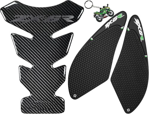 Real Carbon Look, Motorcycle Reflective Sticker, Vinyl Decal Emblem Protection, Gas Tank Pad, Fuel Knee Grip Decal for ZX6R 2007-2008
