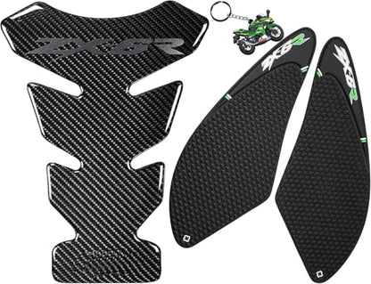 Real Carbon Look, Motorcycle Reflective Sticker, Vinyl Decal Emblem Protection, Gas Tank Pad, Fuel Knee Grip Decal for ZX6R 2007-2008