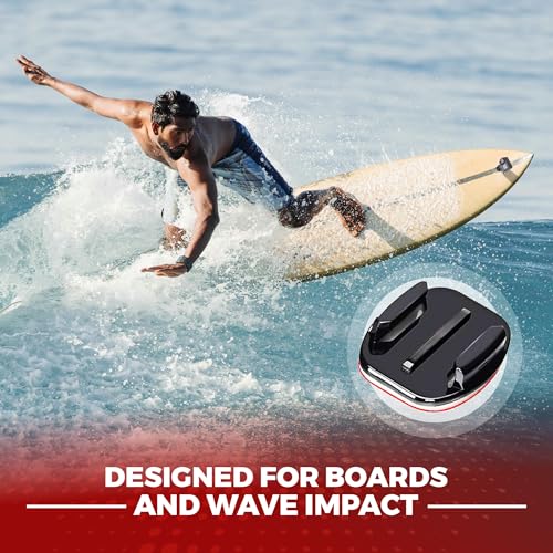 Adhesive Mounts - 3X Curved & 3X Flat Mounts with 3M Sticky Pads - for Your Helmet/Bike/Board/Car - Compatible with All GoPro Hero 13/12/11/10/9/8/7/6/5/4/3+/3/2/1 Models - 1 Year Warranty