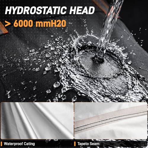 Waterproof Motorcycle Cover 420D Oxford Heavy Duty with Side Top Box Compatible with Harley Davidson Touring Ultra Limited Street Glide Road Glide Electra Glide (116" x 47" x 53") - color: Gray