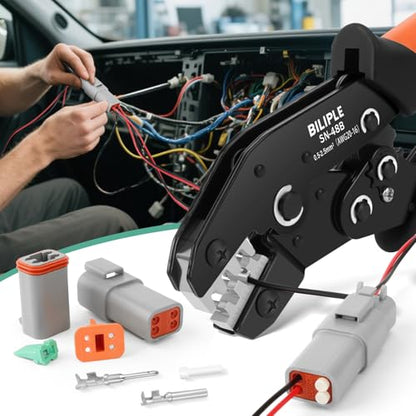 236PCS DT Deustch Connector Kit with Wire Crimper, 2 3 4 6 8 12 Pin Waterproof Automotive Electrical Connectors Plug, with Removal Tool and Size 16 Stamped Formed Contacts(14-20AWG) - size: 236PCS