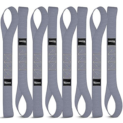 Haccoplanet 8PK Soft Loop Motorcycle Tie-Down Straps, 1.6 x 17inch 12000LB Break Strength, Heavy Duty Tie Down Loops for Securing ATV, UTV, Dirt Bike, Lawn & Garden Equipment (Grey) - color: Grey