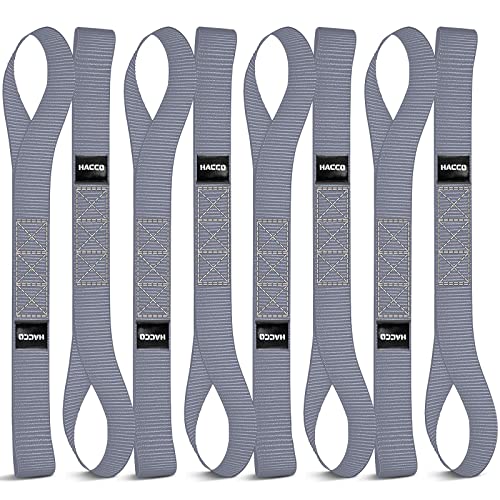 Haccoplanet 8PK Soft Loop Motorcycle Tie-Down Straps, 1.6 x 17inch 12000LB Break Strength, Heavy Duty Tie Down Loops for Securing ATV, UTV, Dirt Bike, Lawn & Garden Equipment (Grey) - color: Grey