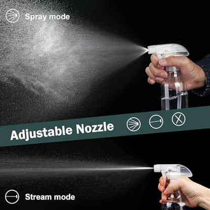 Spray Bottles 12oz Plastic Spray Bottle for Hair Mist/Stream Heavy Duty Empty Spray Bottles for Cleaning Solutions, Plants (12oz-Clear) - color: 12oz-Clear